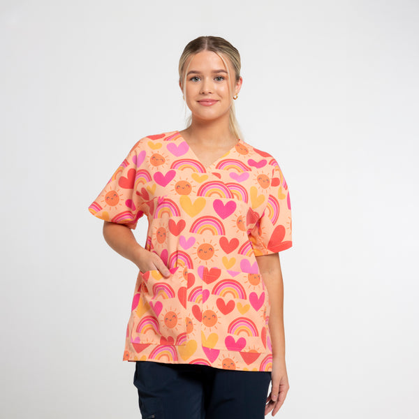 Sunshine Scrub Top | Apricot