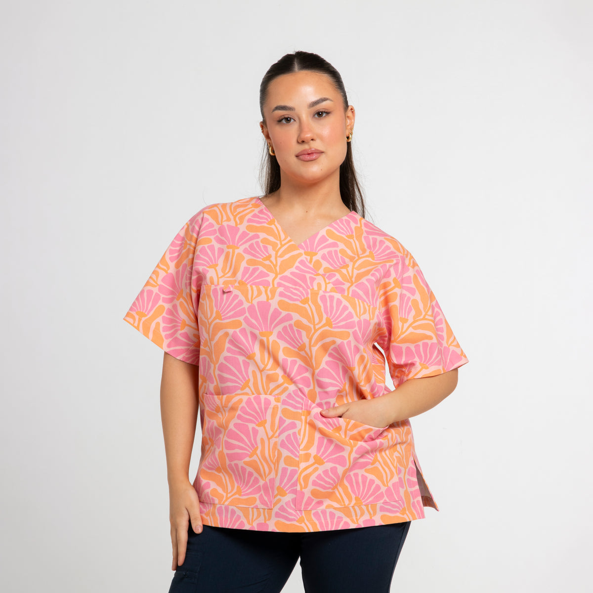 Bloom Scrub Top | Pink – Scrub Tops Australia