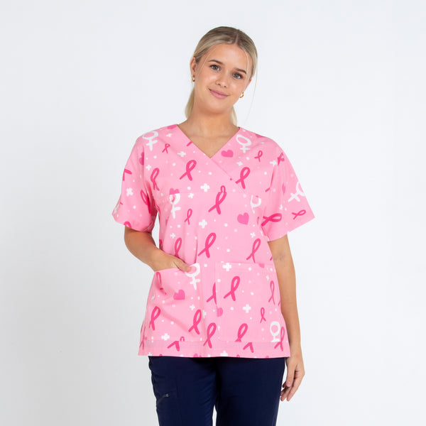Breast Cancer Awareness Scrub Top | Pink