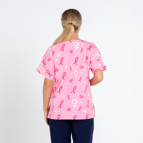 Breast Cancer Awareness Scrub Top | Pink