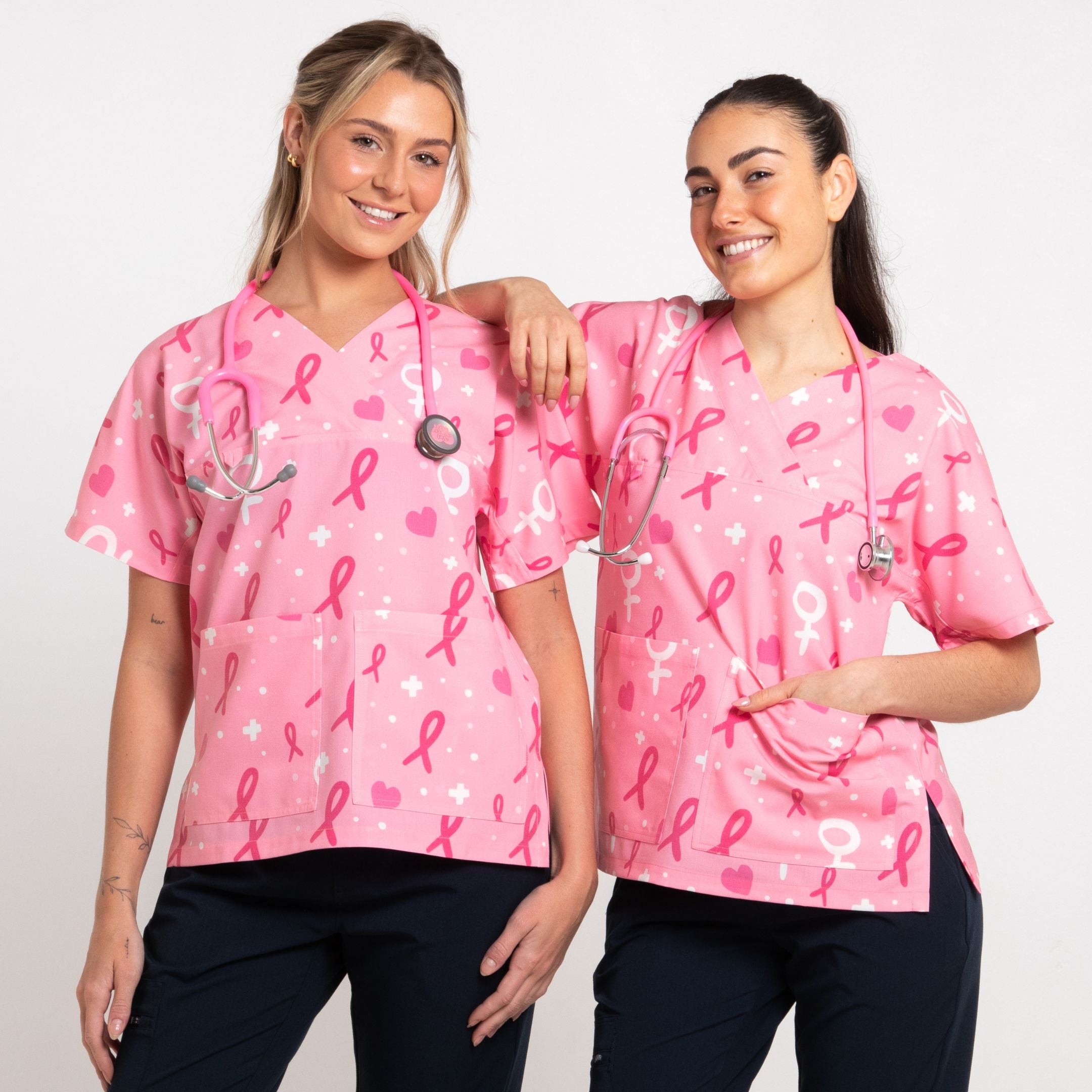 Breast Cancer Awareness Scrub Top | Pink