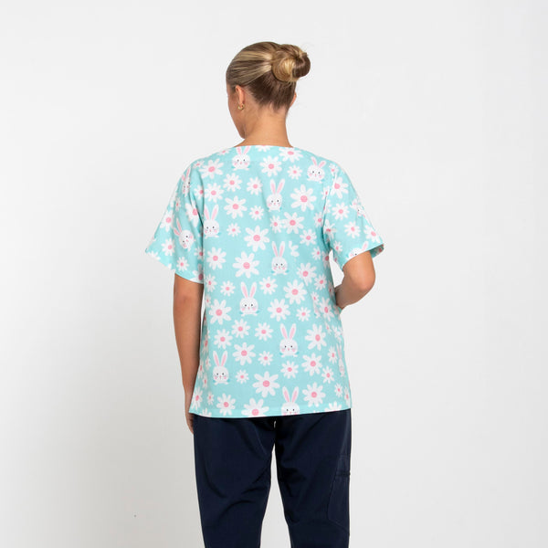 Bunny Scrub Top | Blue