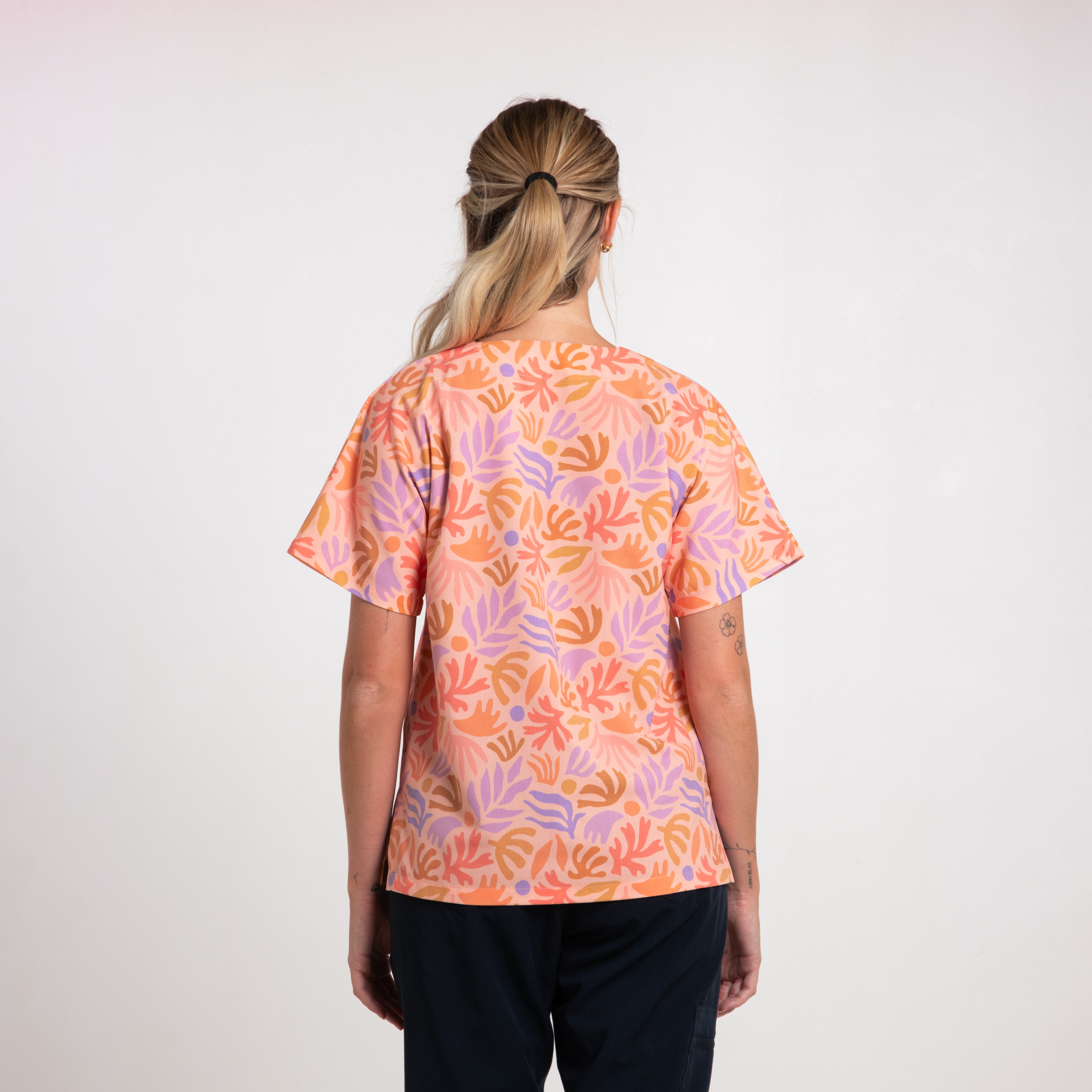 Fern Scrub Top | Peach