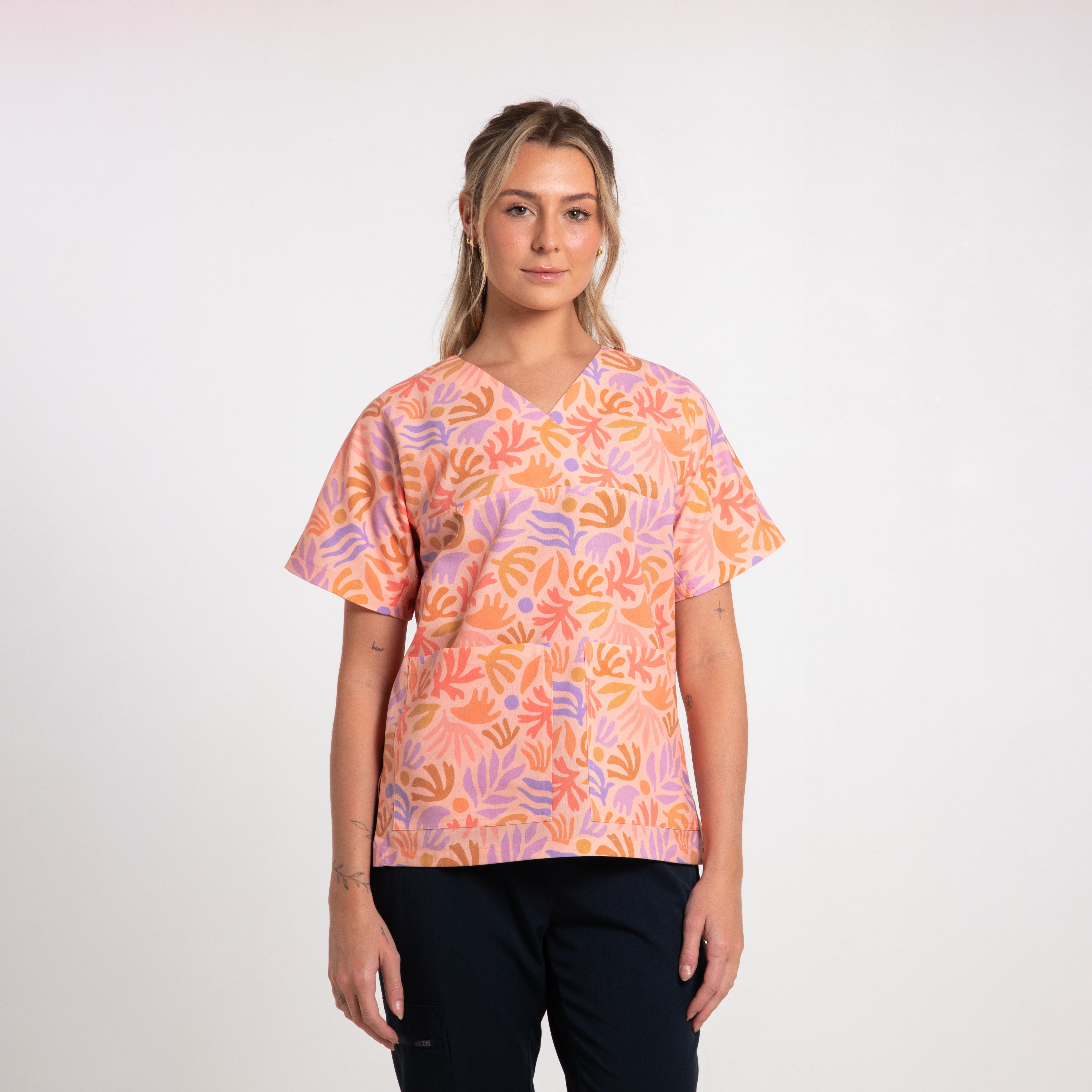 Fern Scrub Top | Peach