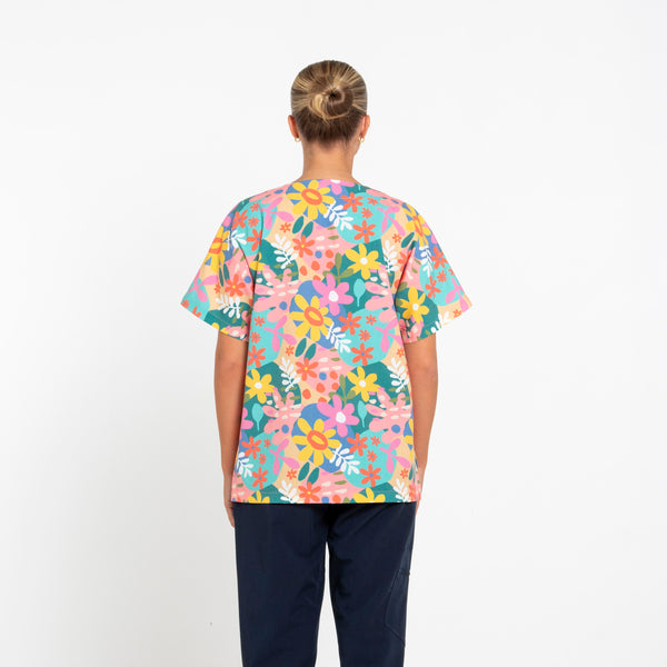 Flower Field Scrub Top | Multi