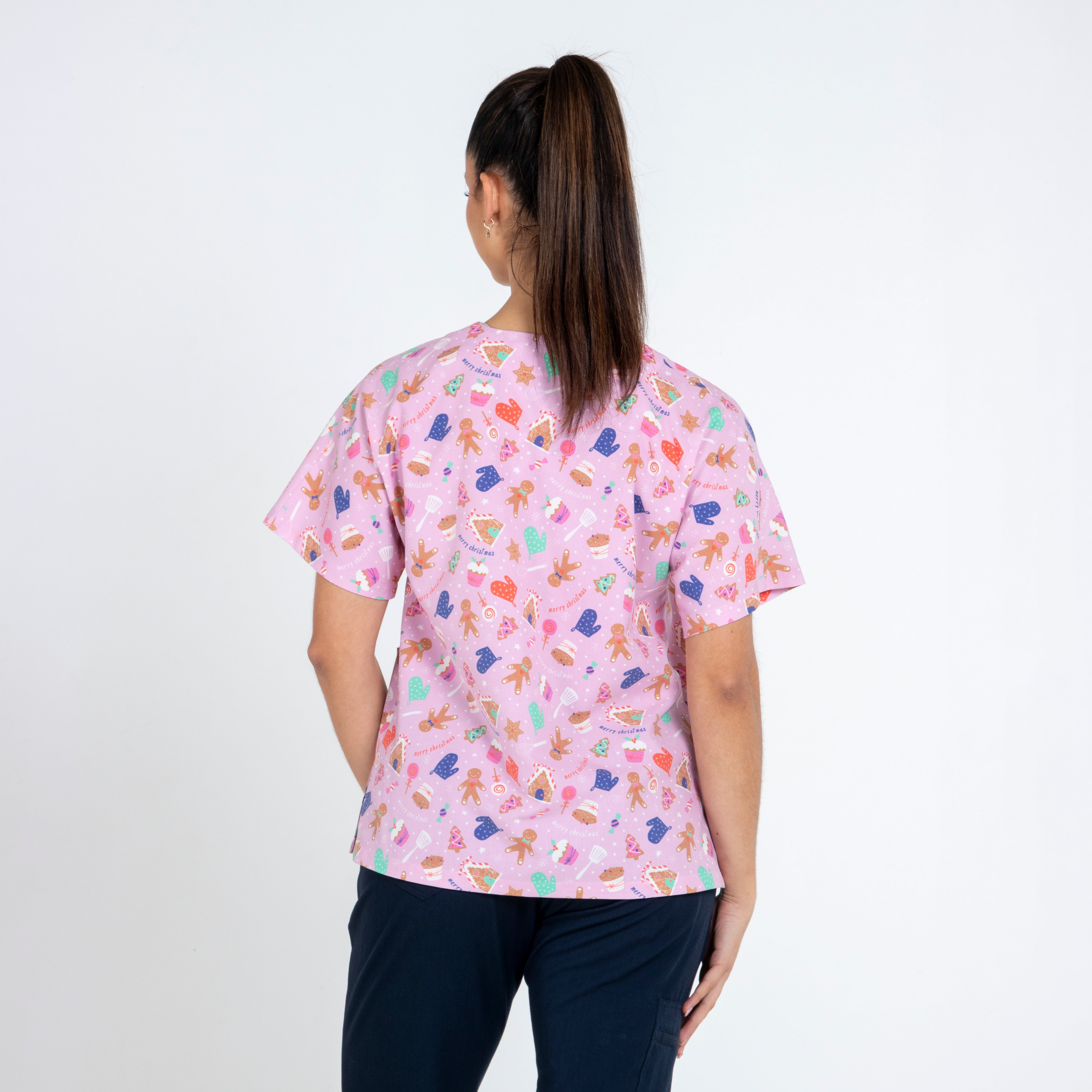 Gingerbread Christmas Scrub Top | Lilac