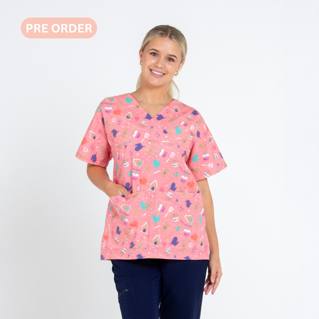Gingerbread Christmas Scrub Top | Berry