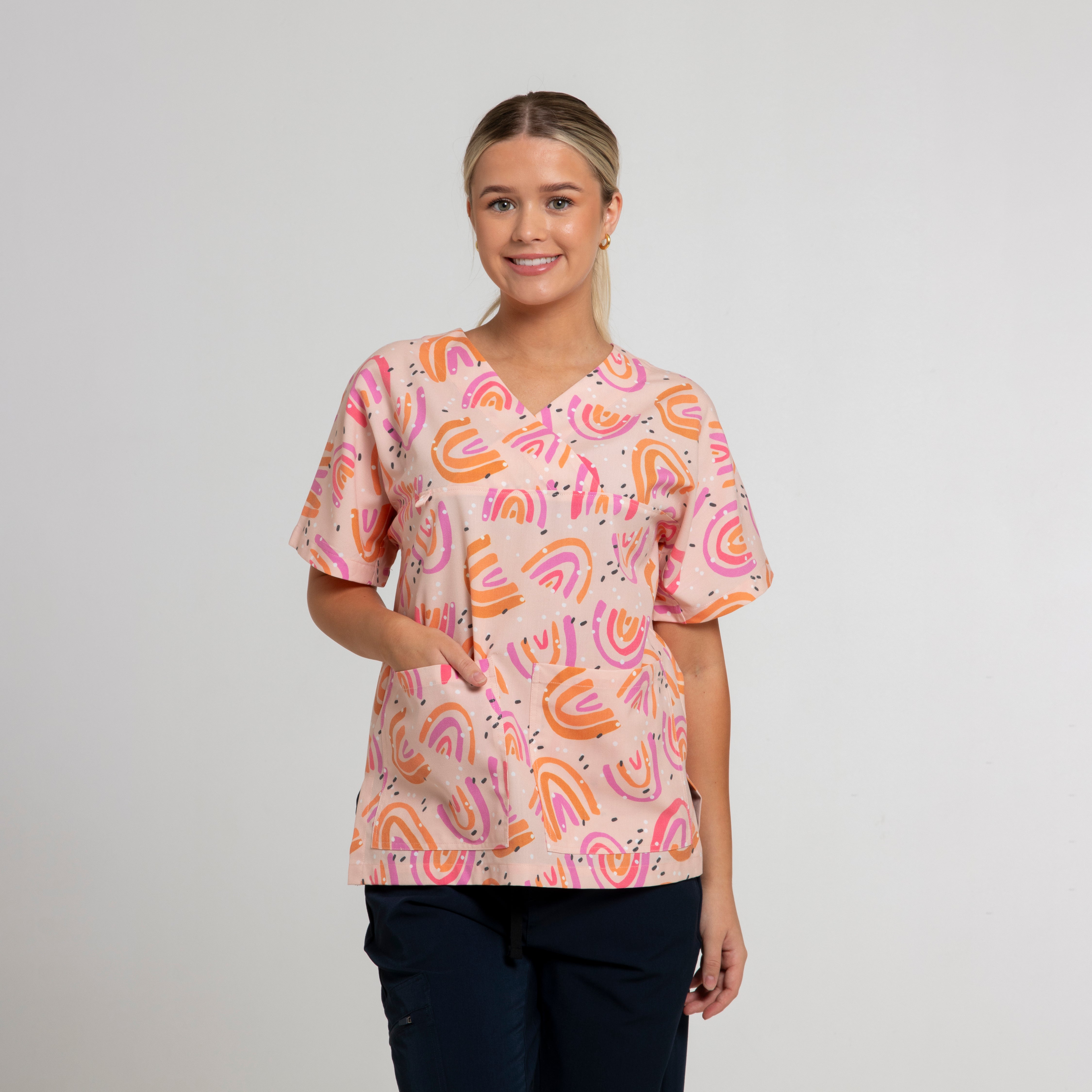 Rainbow Scrub Top | Pink