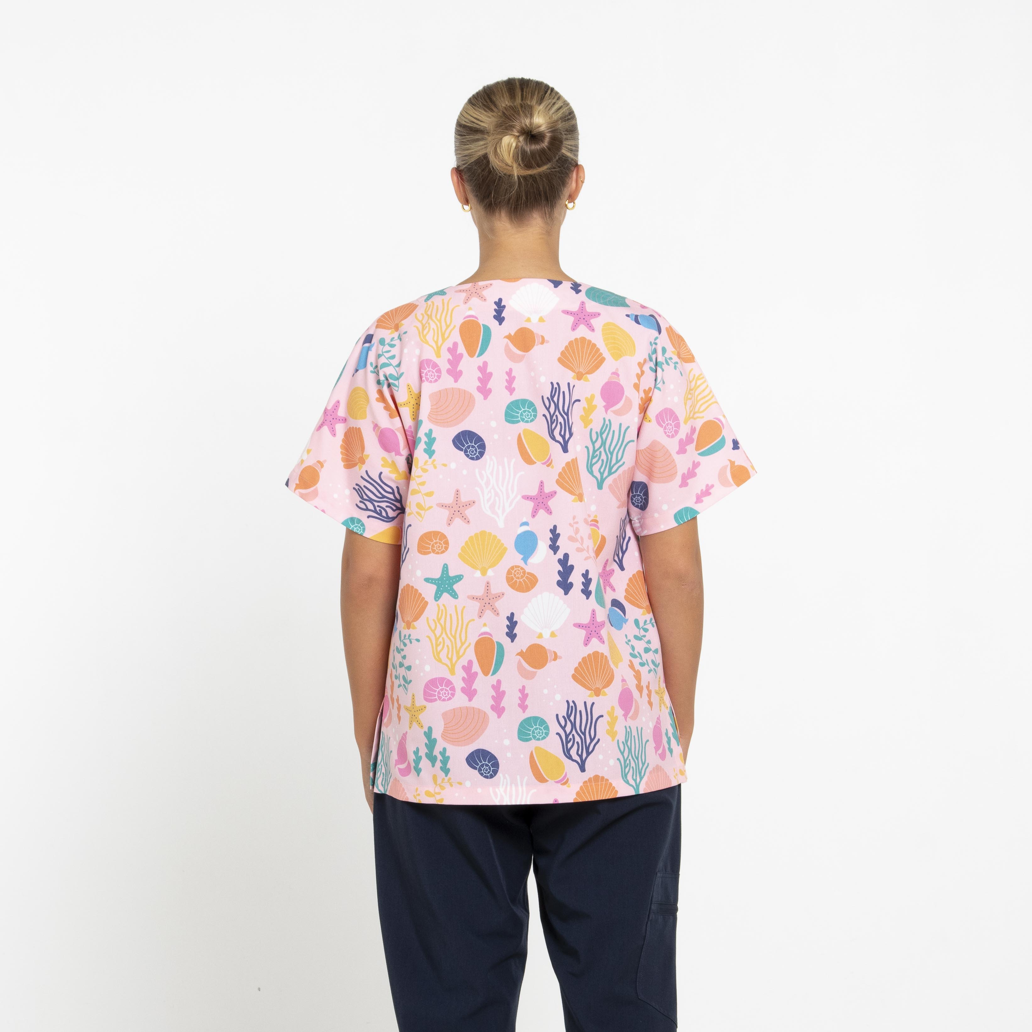 Seashells Scrub Top - Pink