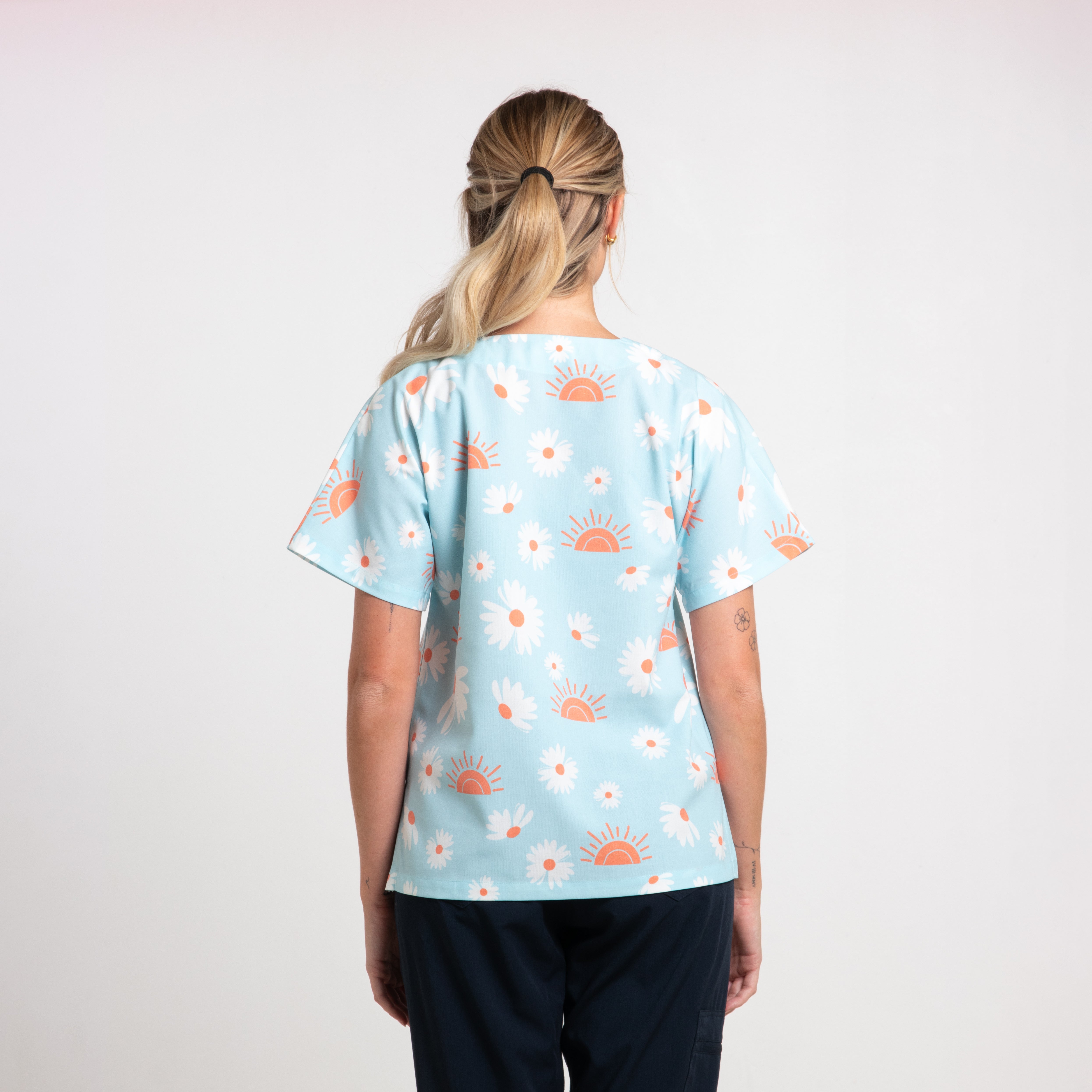 Spring Scrub Top | Blue
