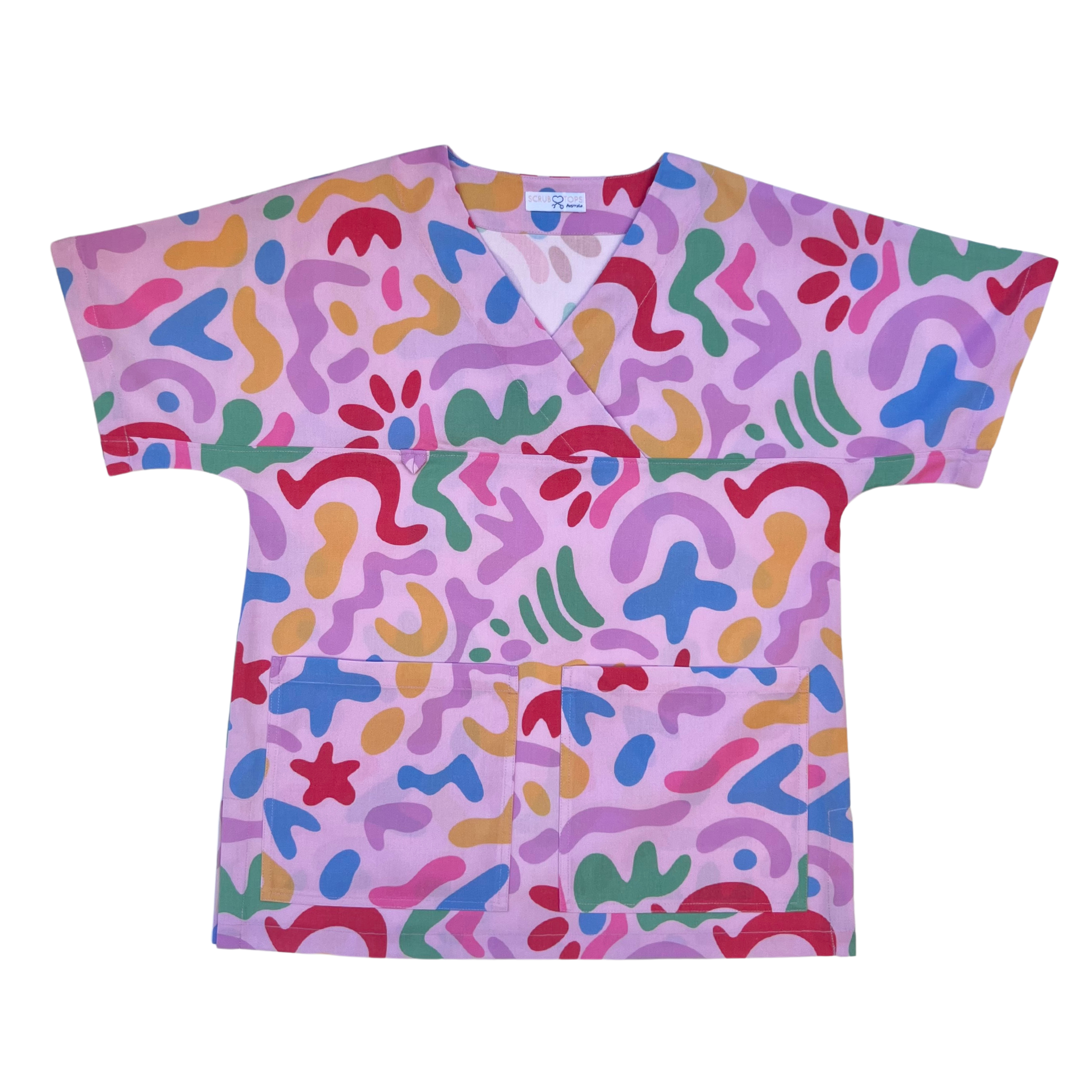 Squiggly Scrub Top | Multi