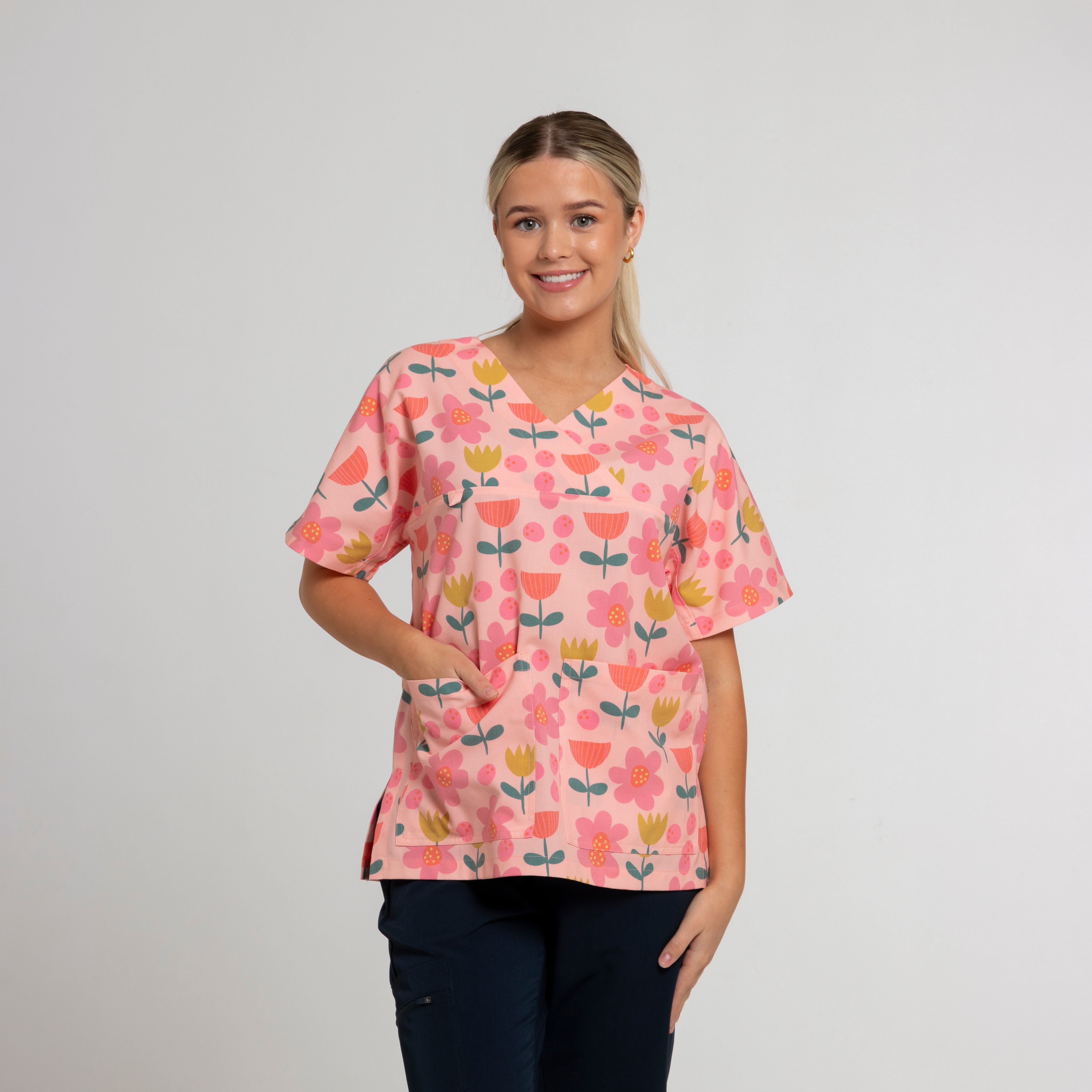 Tulip Scrub Top | Pink