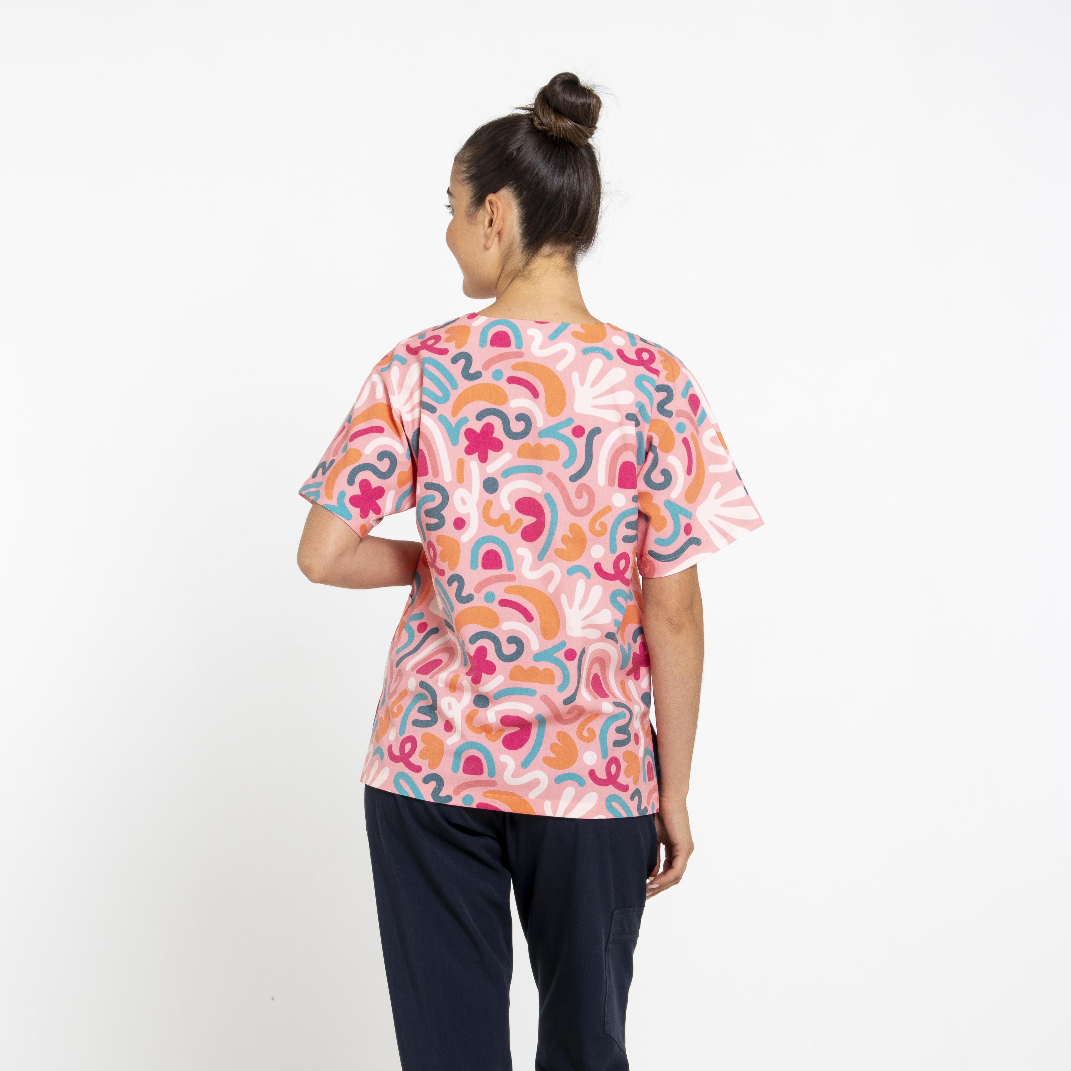 Twirly Scrub Top - Pink
